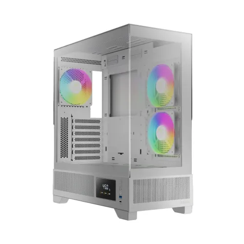 CASE GAMDIAS ATLAS M1 WHITE – MID TOWER| 3 FAN ARGB PWM| FULL WHITE | GPU 410MM